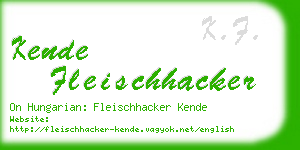 kende fleischhacker business card